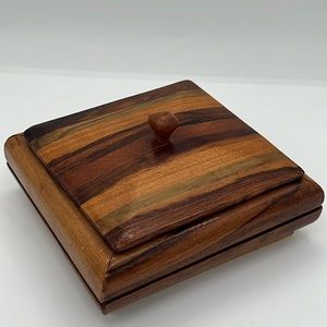 Vintage Multi Wood Trinket Box